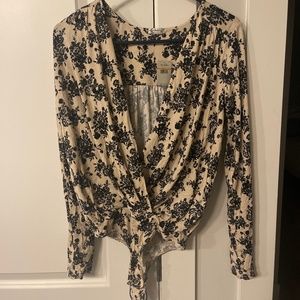 Long sleeve floral bodysuit